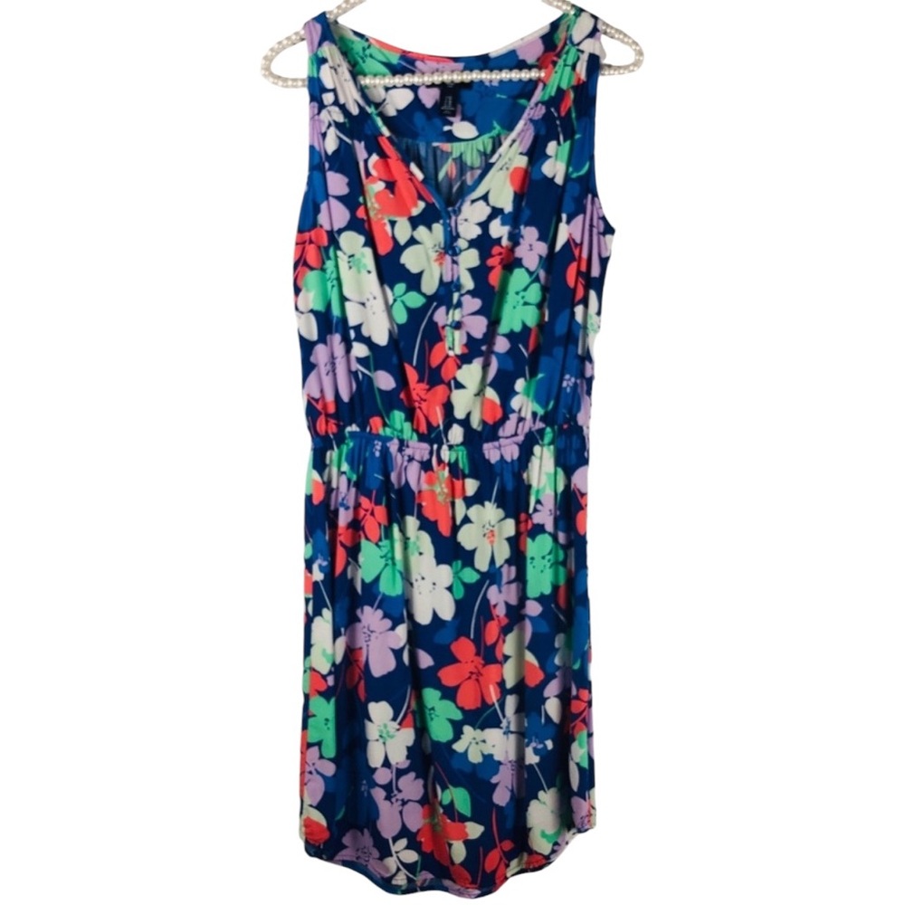 GAP | Blue Floral Size XS Sheath Dress Beach